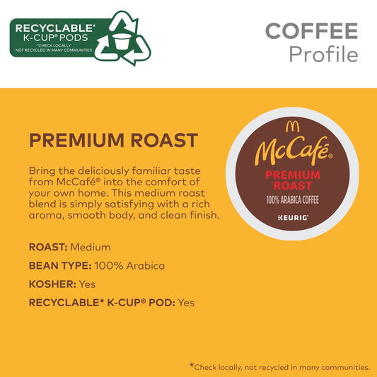 McCafe Premium Roast Coffee K-Cup Coffee Pods, Medium Roast, 24 Count For Keurig Brewers