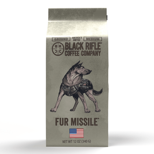 (6 pack) Black Rifle Coffee Company Fur Missile, Medium Roast, Ground Coffee, 12 oz