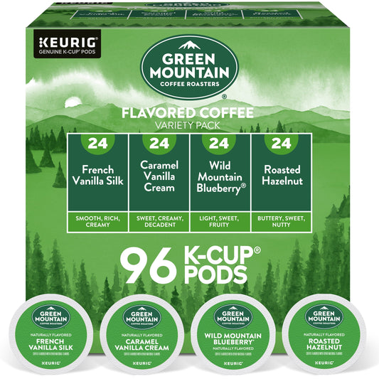 (4 pack) Green Mountain Coffee Roasters, Flavored Coffee Variety Pack Light Roast K-Cup Coffee Pods, 24 Count