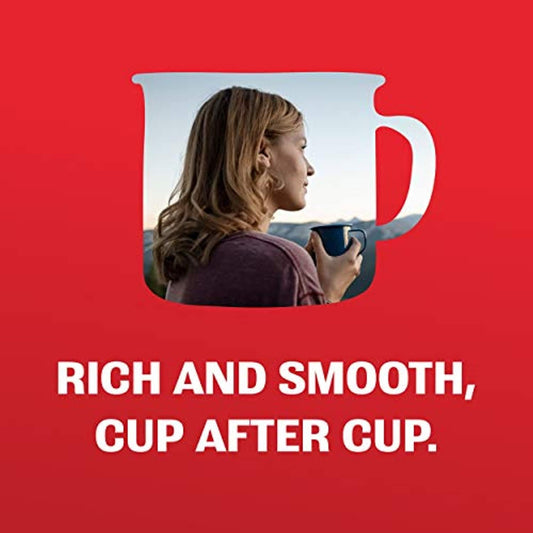 Hills Bros Decaf Original Blend Ground Coffee, Medium Roast, Caffeine Free, Full-Bodied Classic Rich Taste, 23 Oz