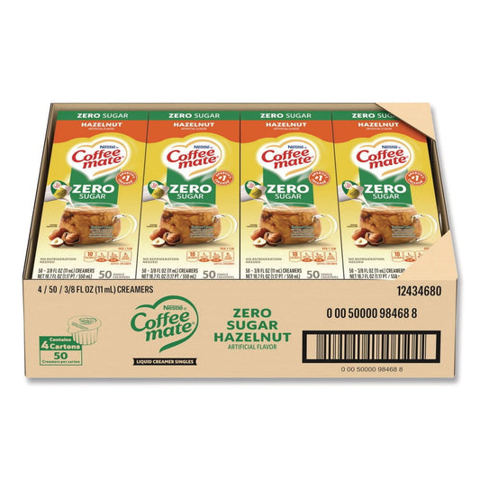 0.38 oz Mini Cups Liquid Coffee Creamer - Zero Sugar Hazelnut (200/Carton)