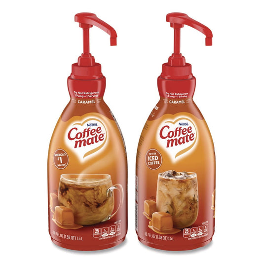 50.7 oz. Liquid Creamer Pump Bottle - Caramel (2/Carton)