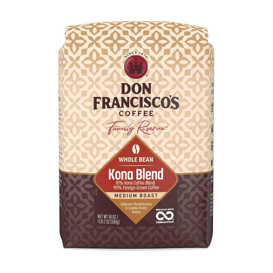 Don Francisco's Kona Blend Whole Bean Coffee, Medium Roast, 18 OZ Bag