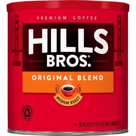 Hills Bros.® Original Blend Medium Roast Premium Arabica, Ground Coffee, 30.5 oz Can