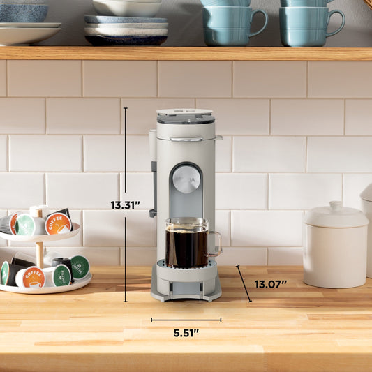 Ninja Pods & Grounds Specialty Single-Serve Coffee Maker, K-Cup Pod Compatible, Built-In Milk Frother, PB051ST, Stone