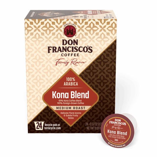 (3 pack) Don Francisco's Kona Blend Medium Roast K-Cup Coffee Pods, 24 Count, Compatible with Keurig Brewers, Recyclable Through TerraCycle