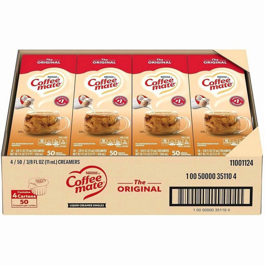 Nestle&reg, NES35110CT, Coffee-Mate&reg; Original Coffee Creamer- Liquid Creamer Singles, 200 / Carton