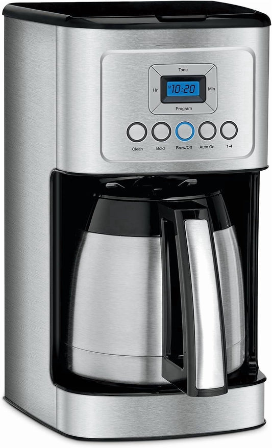 12-Cup Programmable Coffee Maker with Thermal Carafe, 1-4 Cup Setting, Brew Strength Control and Brew Pause, Stainless Steel, Silver