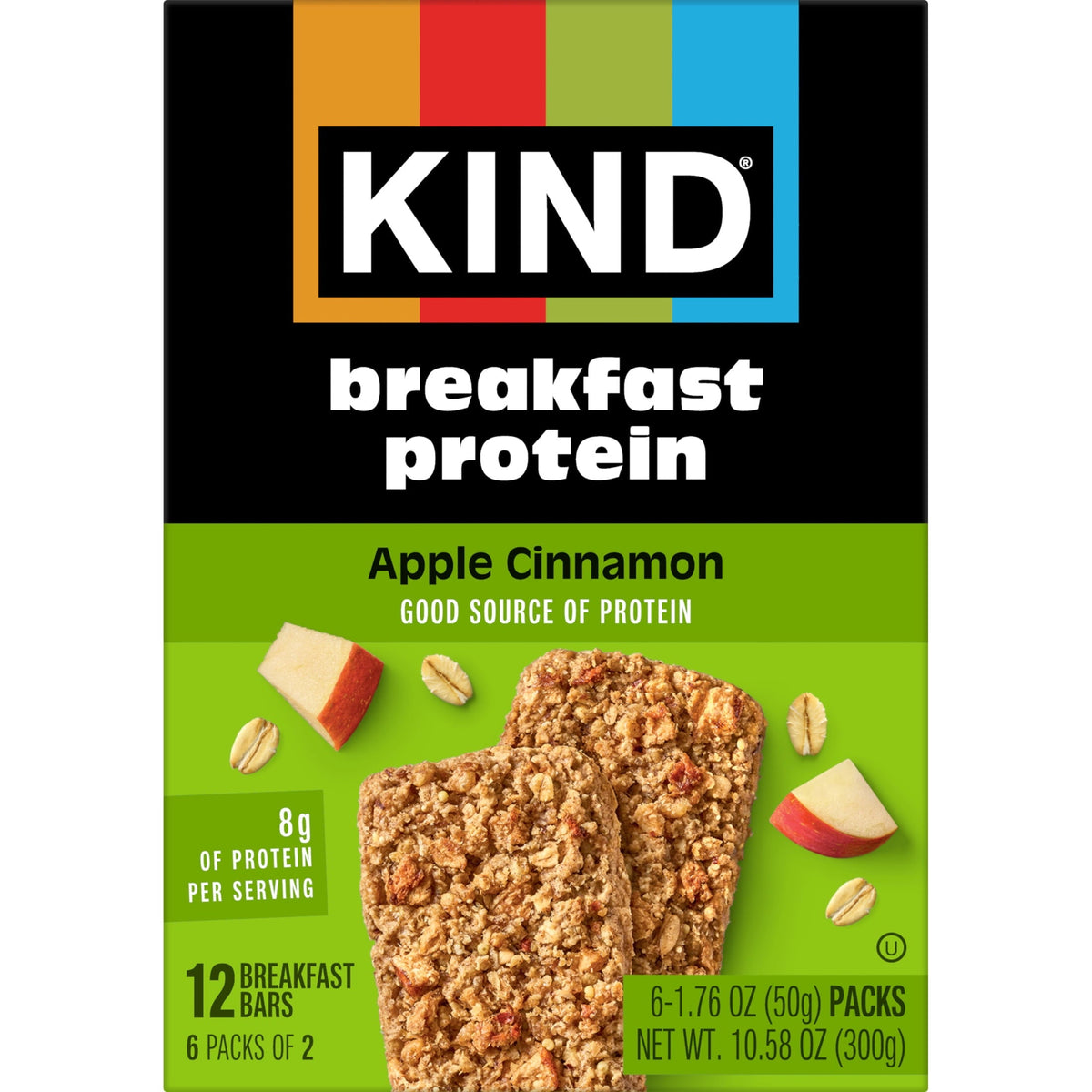 (5 pack) KIND Breakfast Protein Bars, Apple Cinnamon, Gluten Free, 8g Protein, 1.76 oz, 30 Packs