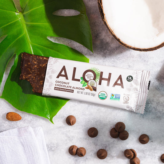 ALOHA Plant Based Coconut Chocolate Almond Protein Bar, 12 Ct