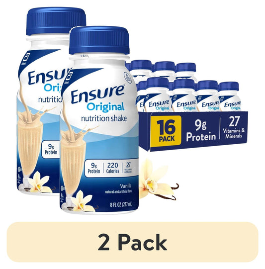 (2 pack) Ensure Original Nutrition Shake, 9g Protein, Vanilla, 8 fl oz - 16 Pack
