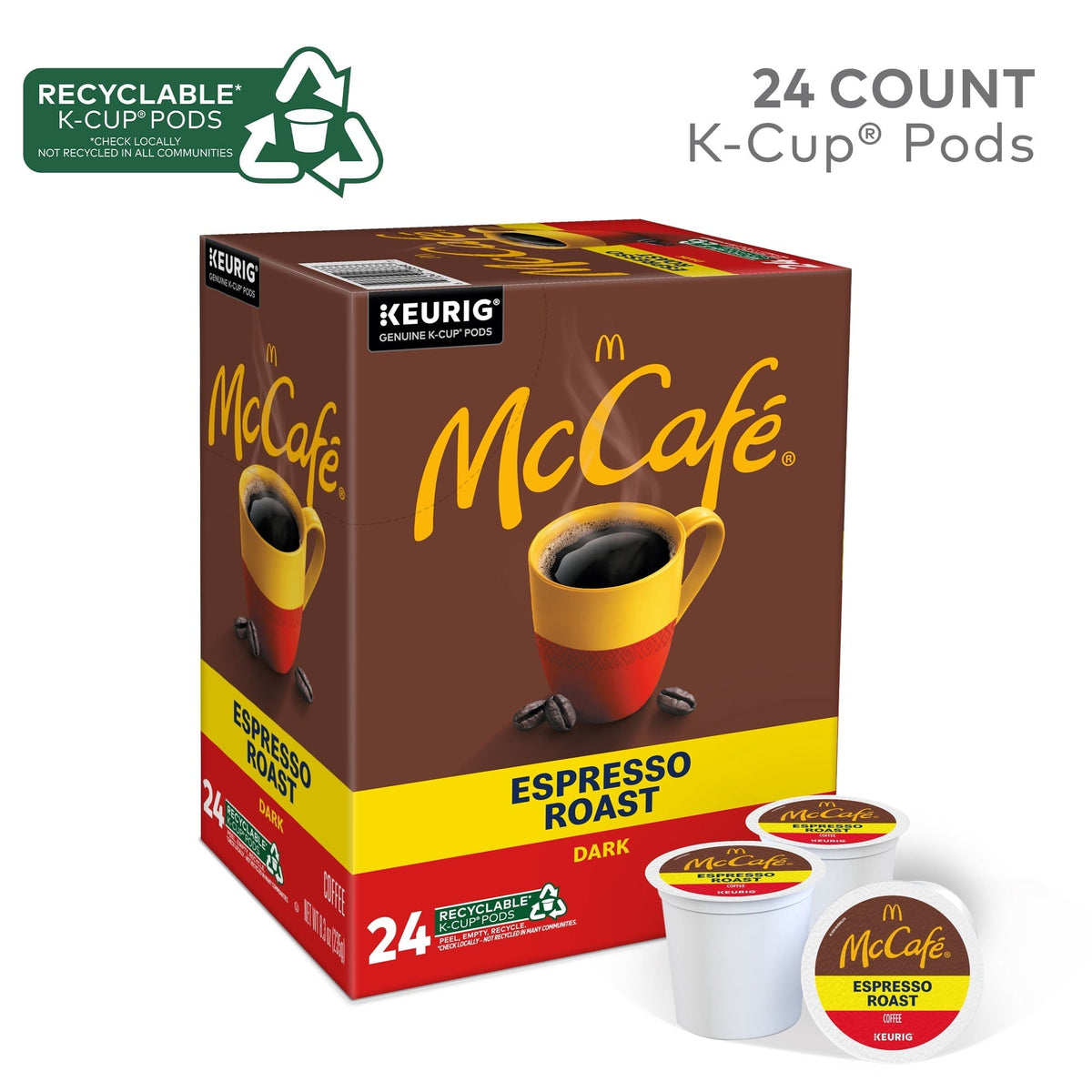 McCafe, Espresso Roast Coffee K-Cup Coffee Pods, 24 Count