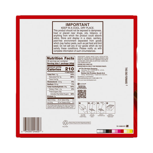 Kit Kat Milk Chocolate Wafer Candy, Bars 1.5 oz, 36 Count