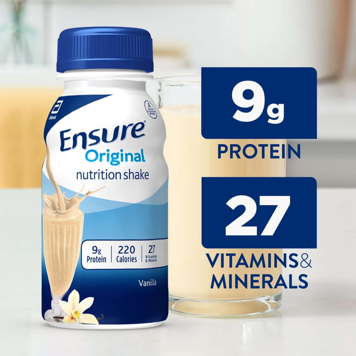 (2 pack) Ensure Original Nutrition Shake, 9g Protein, Vanilla, 8 fl oz - 16 Pack