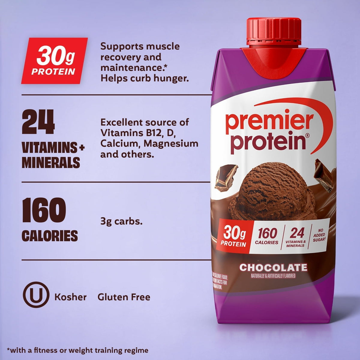 Premier Protein Shake, Chocolate, 30g Protein, 11 Fl Oz, 12 Ct