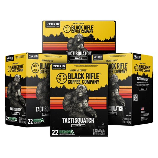 (4 pack) Black Rifle Coffee Company Tactisquatch K-Cup Pods, Dark Roast, 22 Ct