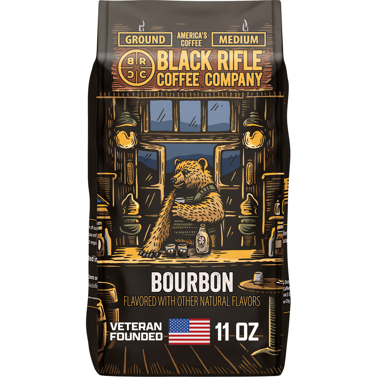 (6 pack) Black Rifle Coffee Bourbon, Medium Roast, Ground Coffee, 11oz