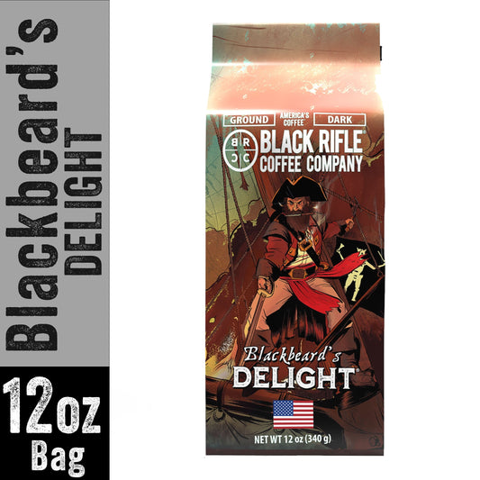 (6 pack) Black Rifle Coffee Company Blackbeard's Delight, Dark Roast, Ground Coffee, 12 oz