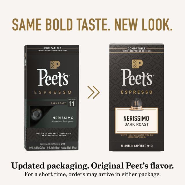 Peet's Coffee Espresso Capsules, Dark Roast, Nerissimo, 100 Count
