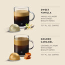 Nespresso Capsules Vertuo, Medium Roast Coffee, Variety Pack, Sweet Vanilla, Golden Caramel, 40- Count Coffee & Espresso Pods, Brews 7.77 oz