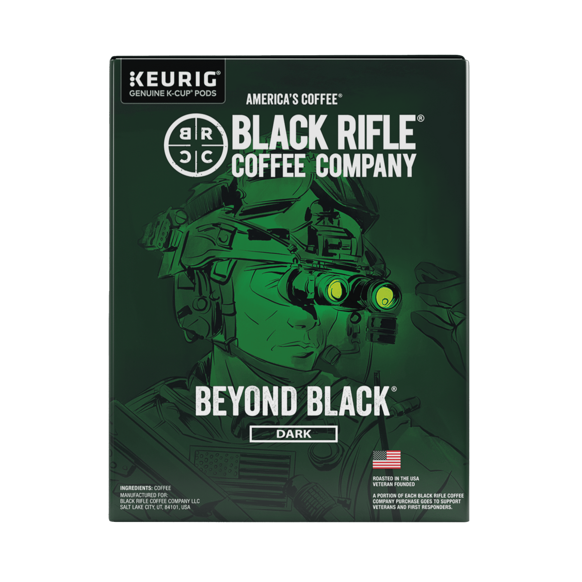 Black Rifle Coffee Company Beyond Black K Cups Pods, Dark Roast, 44 Ct
