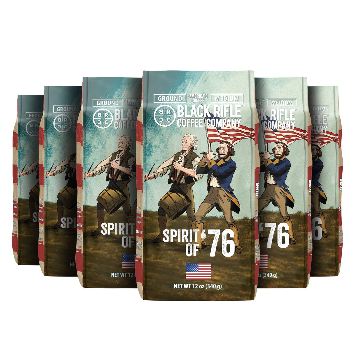 (6 pack) Black Rifle Coffee Spirit of '76, Medium Roast, Ground Coffee, 12 oz