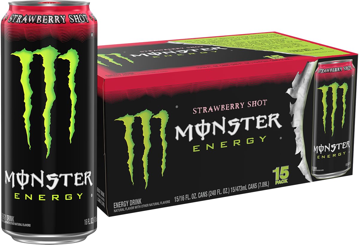 Monster Energy Drink, Green, Original, 16 Ounce (Pack of 15)