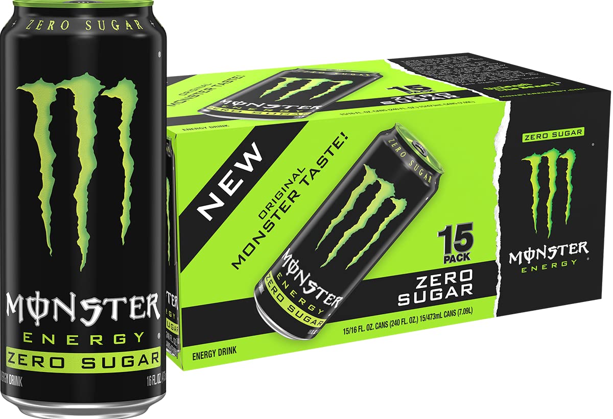 Monster Energy Drink, Green, Original, 16 Ounce (Pack of 15)