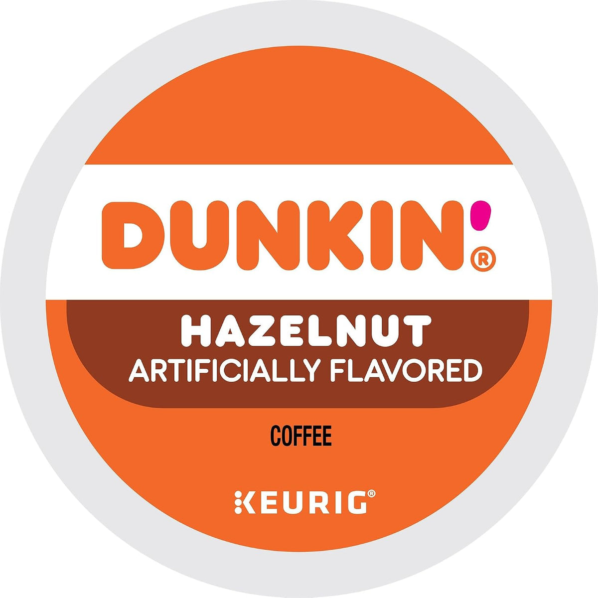 Dunkin' Hazelnut Flavored Medium Roast K-Cup Coffee Pods 22 Count, Keurig Compatible, Arabica Coffee, Smooth Nutty Flavor