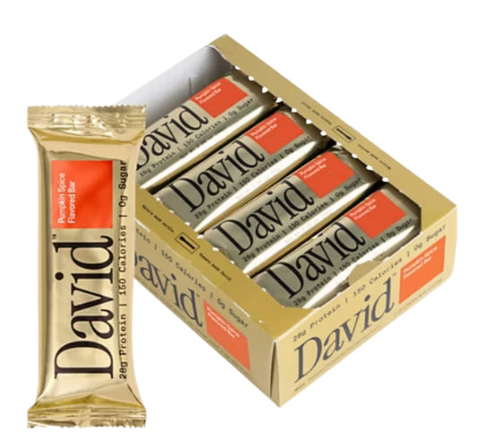 David Pumpkin Spice Flavored Protein Bars | 28g Protein | 12 Pack