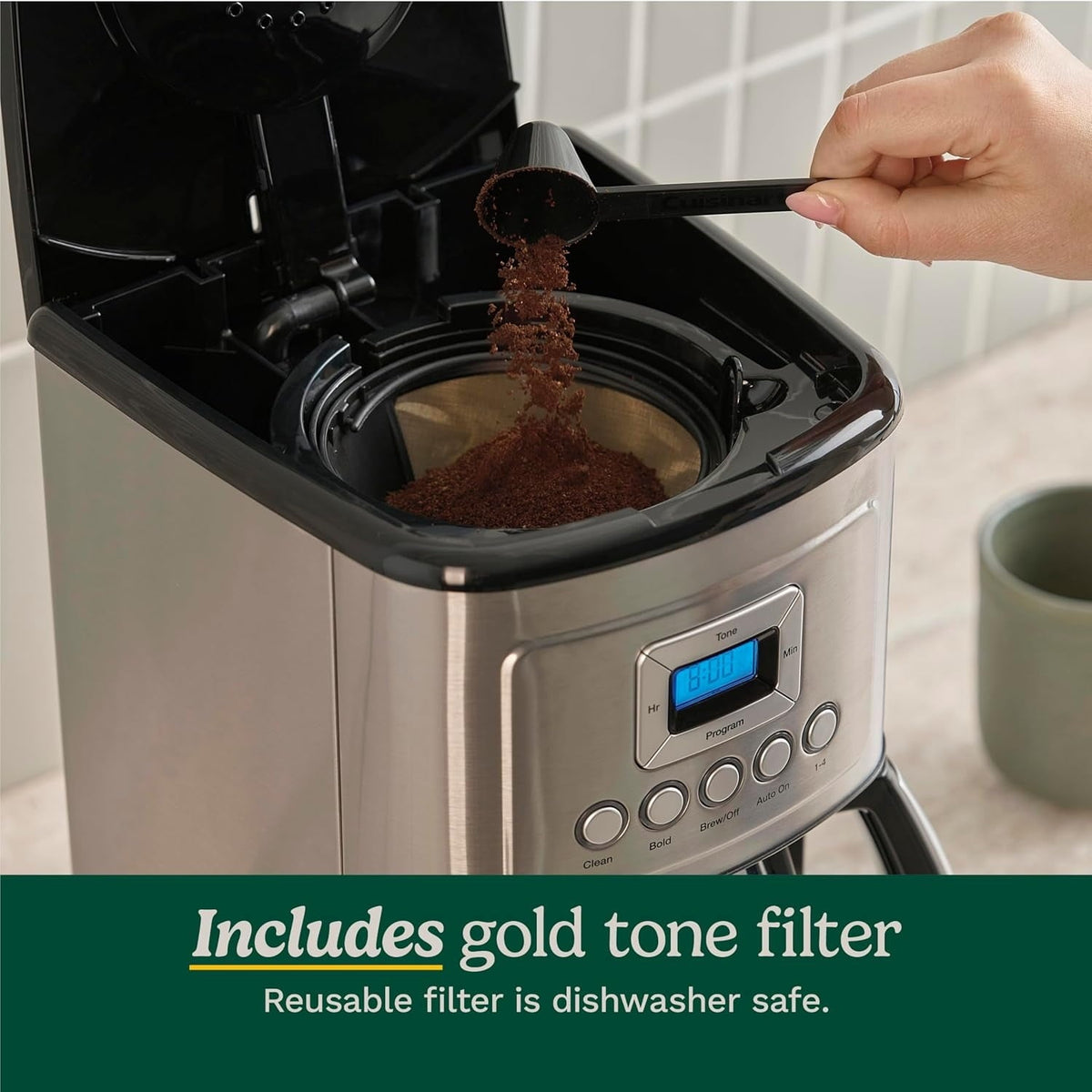 12-Cup Programmable Coffee Maker with Thermal Carafe, 1-4 Cup Setting, Brew Strength Control and Brew Pause, Stainless Steel, Silver