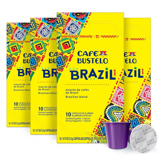 Café Bustelo Brazil Blend Dark Roast Espresso Capsules, 40 Count