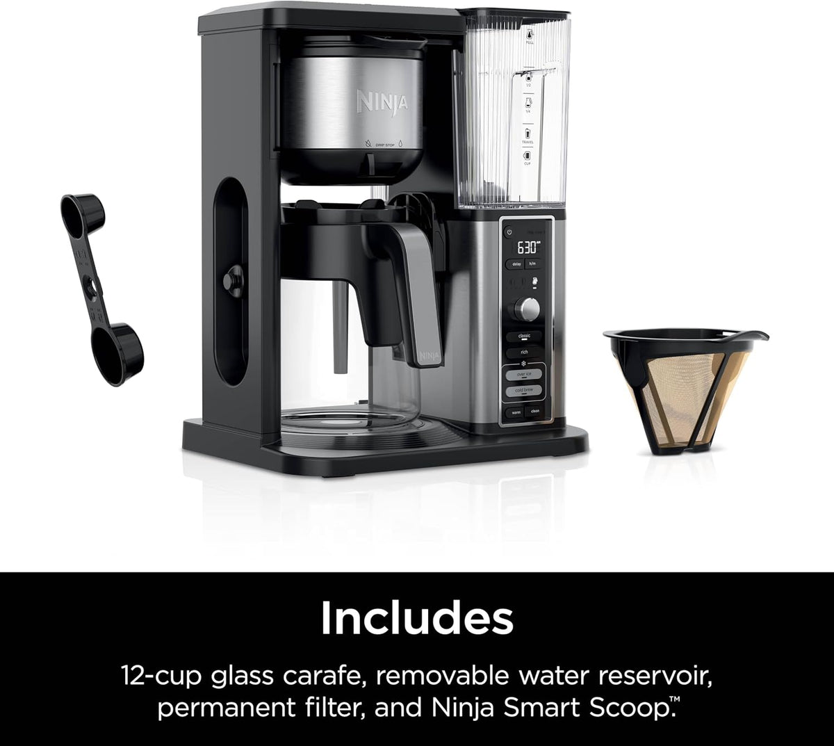 Ninja Hot & Iced XL Coffee Maker with Rapid Cold Brew, Black, CM371