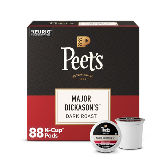 Peet's Coffee Coffee Pods, Dark Roast, Major Dickason's Blend, 88 K Cups