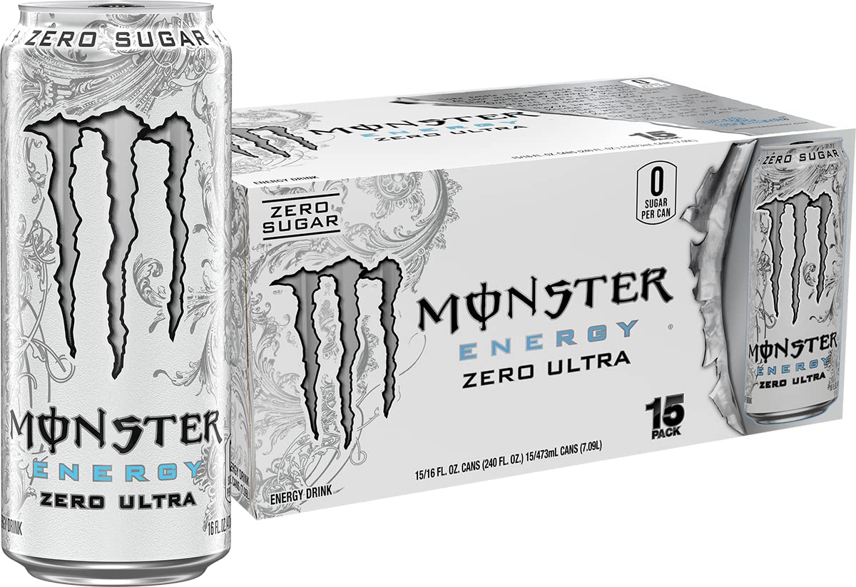 Monster Energy Ultra Red, Sugar Free Energy Drink, 16 Ounce (Pack of 15)