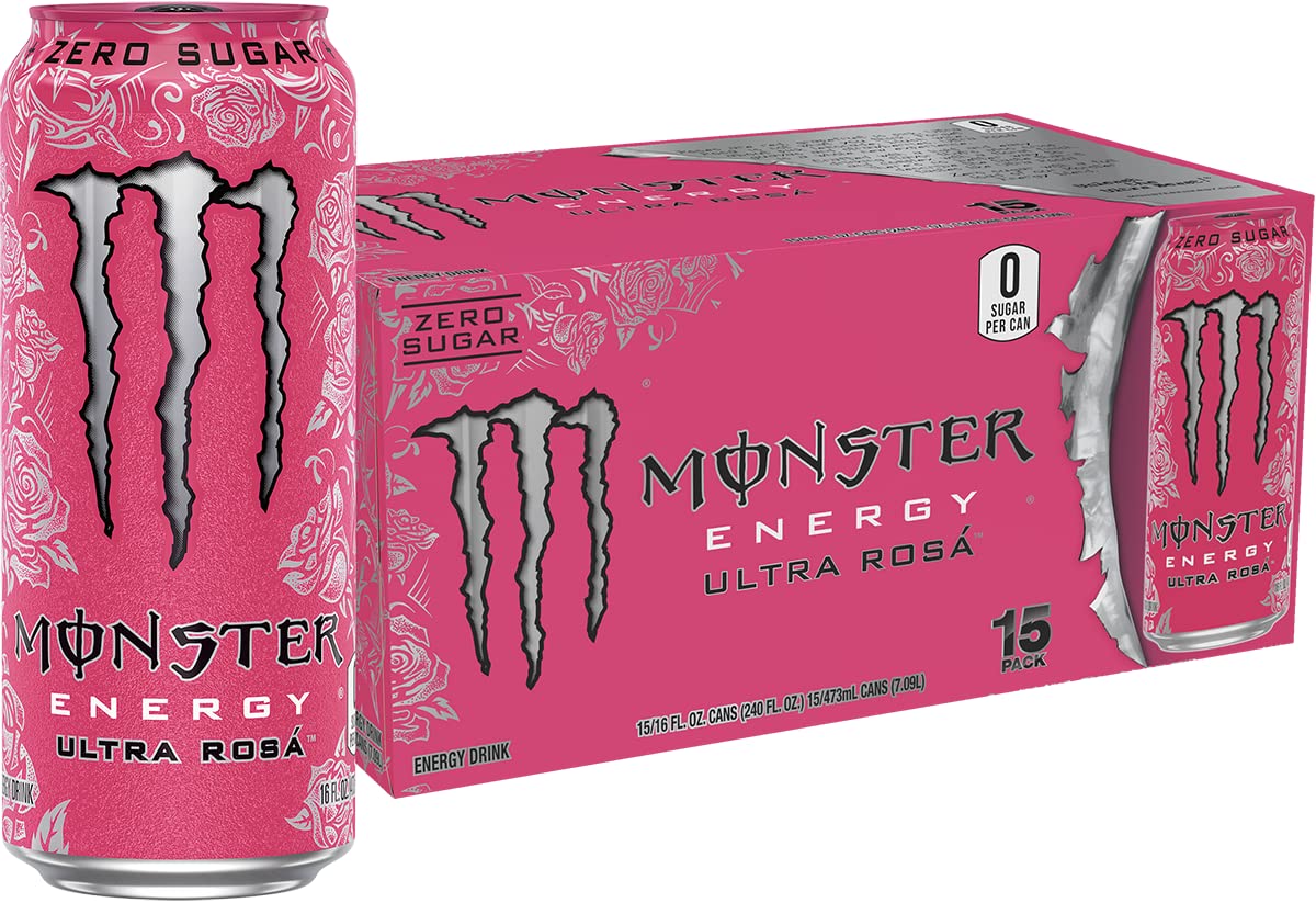 Monster Energy Ultra Red, Sugar Free Energy Drink, 16 Ounce (Pack of 15)