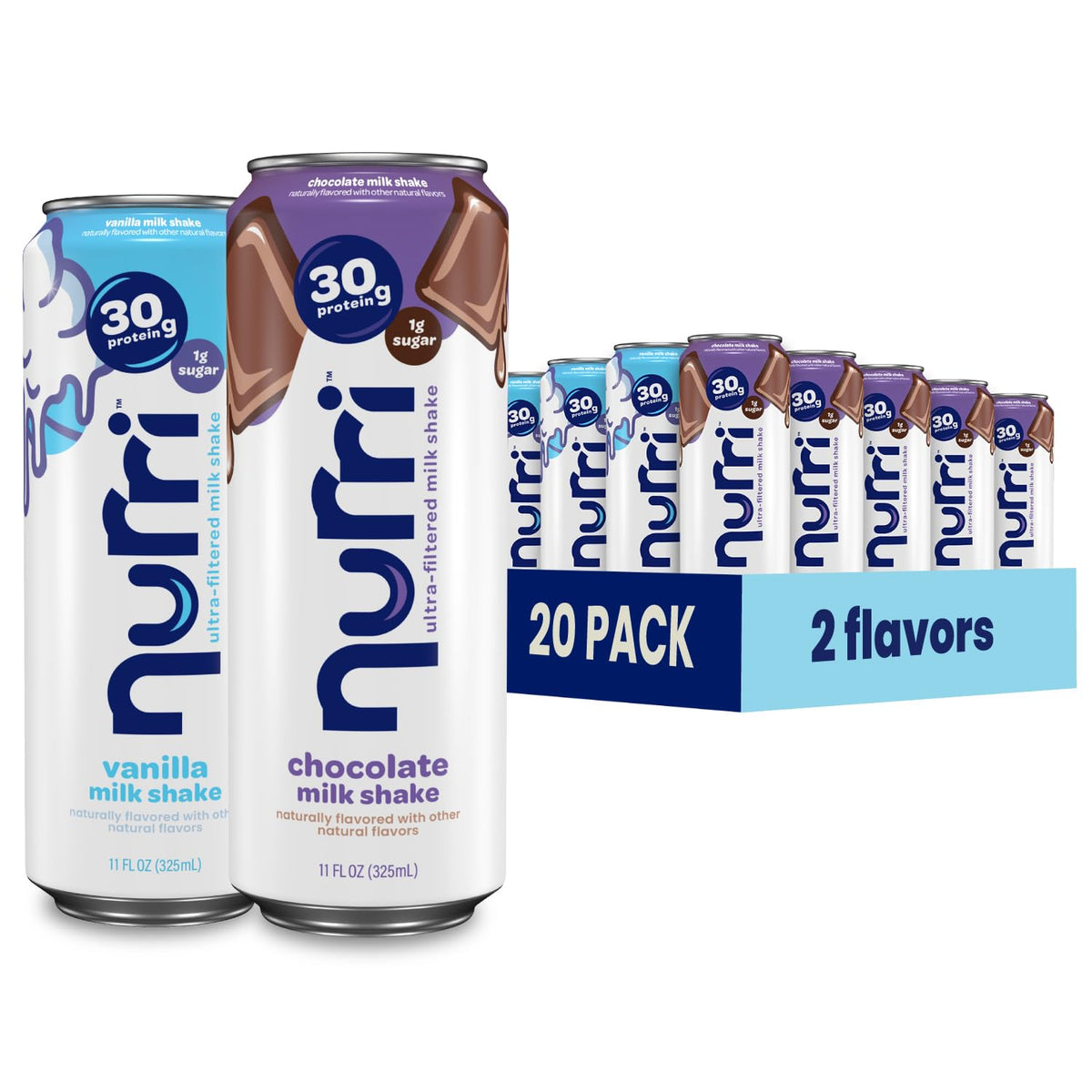Nurri 30g Protein Ultra Filtered Milk Shake, Chocolate, 10-11 fl oz Cans