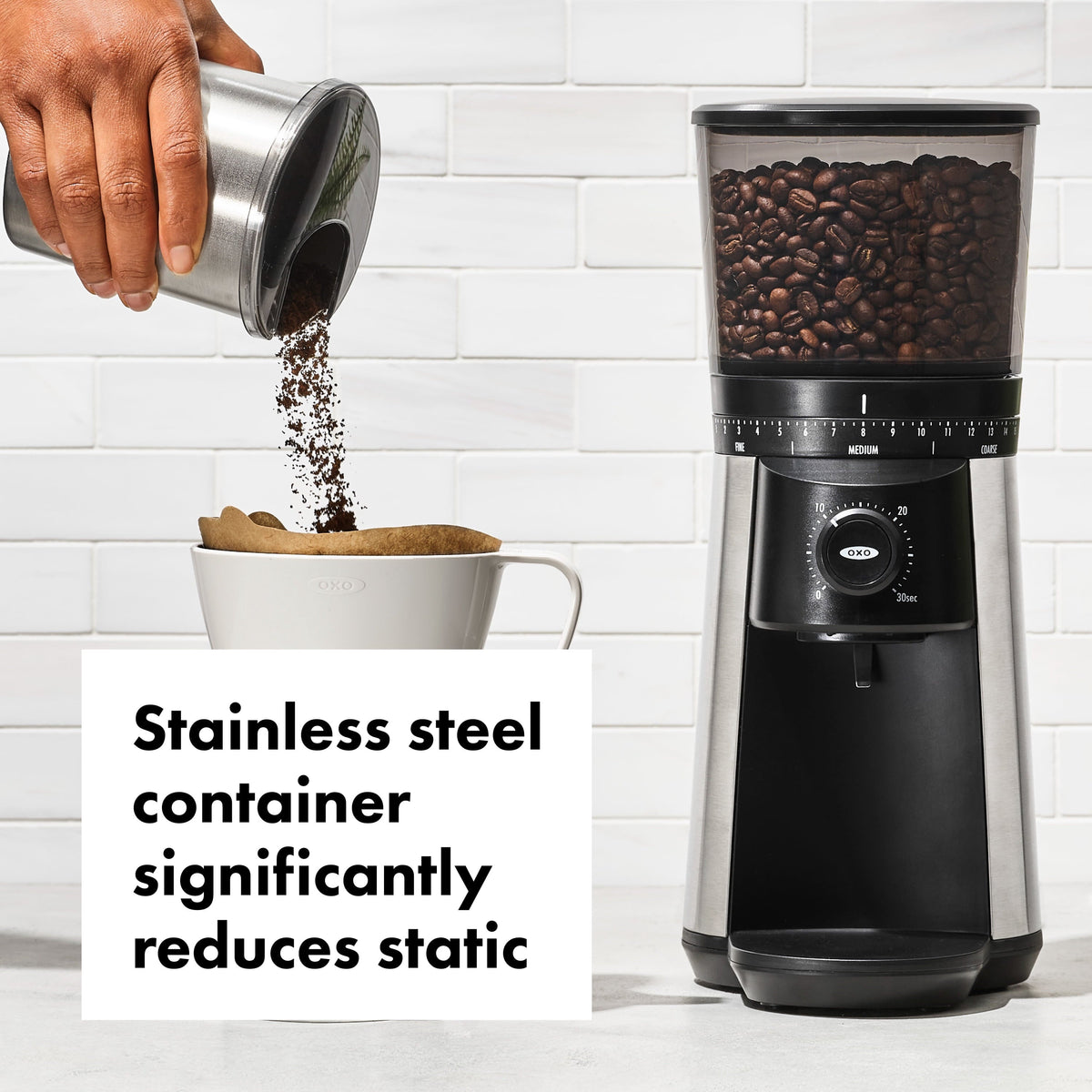 OXO Brew Stainless Steel Conical Burr Coffee Grinder