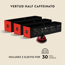 Nespresso Capsules Vertuo, Half Caffeinato, Mild Roast Coffee, 30-Count Coffee Pods