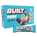 BUILT Puff Protein Bars, Variety Pack, 15g-17g Protein - 12 Count