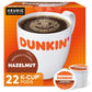 Dunkin' Hazelnut Flavored Medium Roast K-Cup Coffee Pods 22 Count, Keurig Compatible, Arabica Coffee, Smooth Nutty Flavor