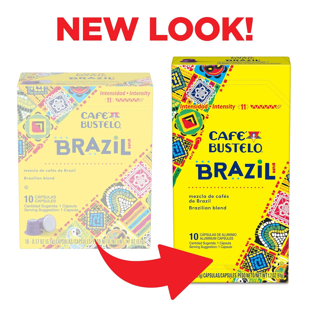 Café Bustelo Brazil Blend Dark Roast Espresso Capsules, 40 Count