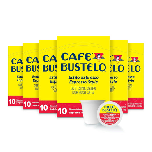 Café Bustelo Espresso Style Dark Roast Coffee Pods, 60 Count