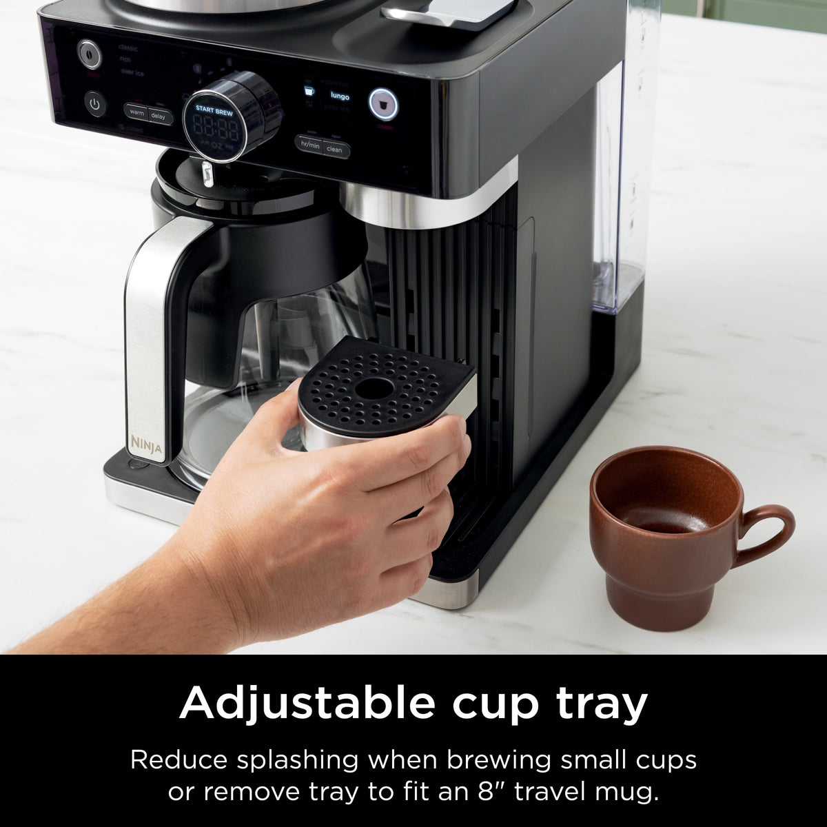 Ninja Espresso & Coffee Barista System 12-Cup, Built-In Milk Frother, Nespresso Capsule Compatible, CFN601, Black