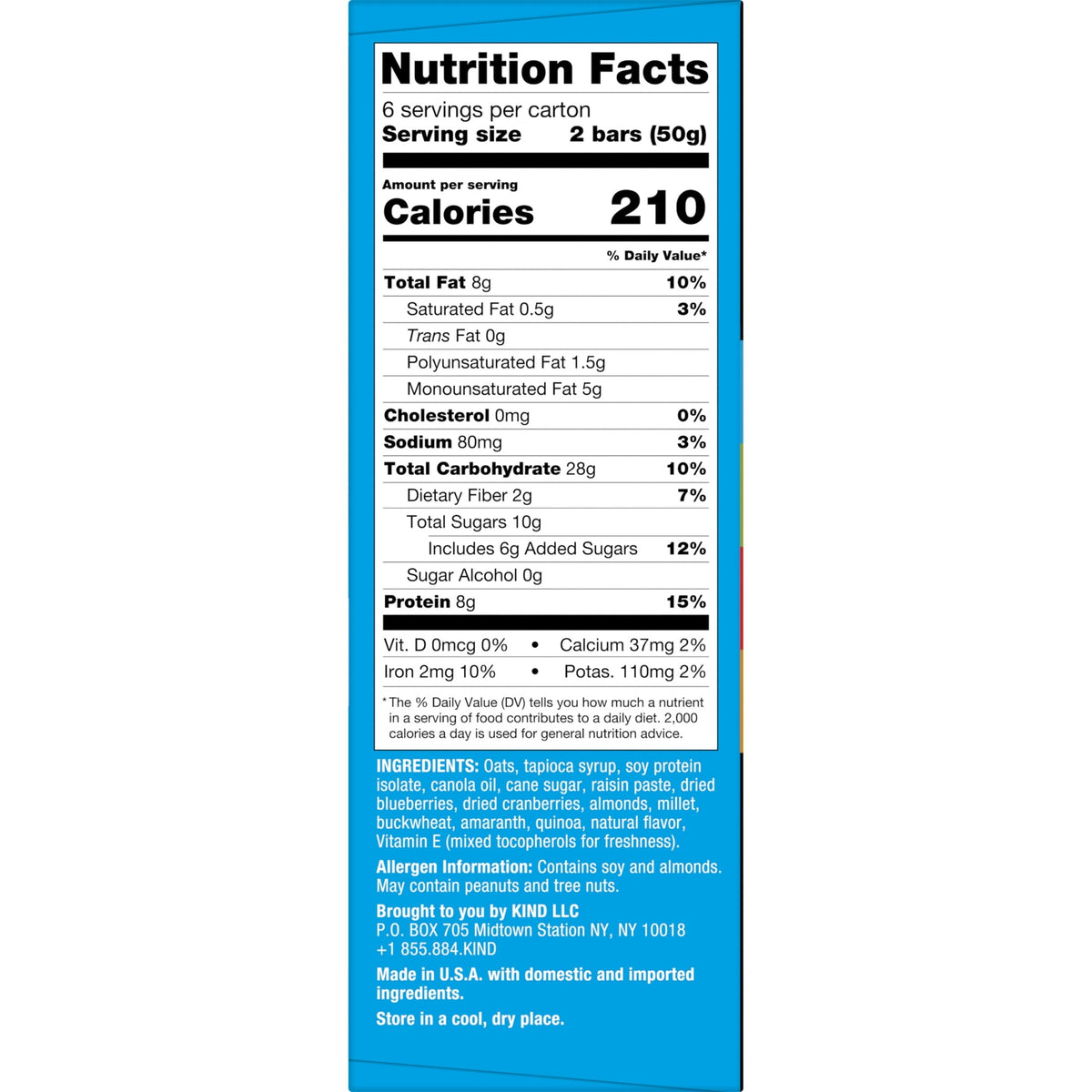 (5 pack) KIND Breakfast Protein Bars, Blueberry Almond, Gluten Free, 8g Protein, 1.76 oz, 6 Packs