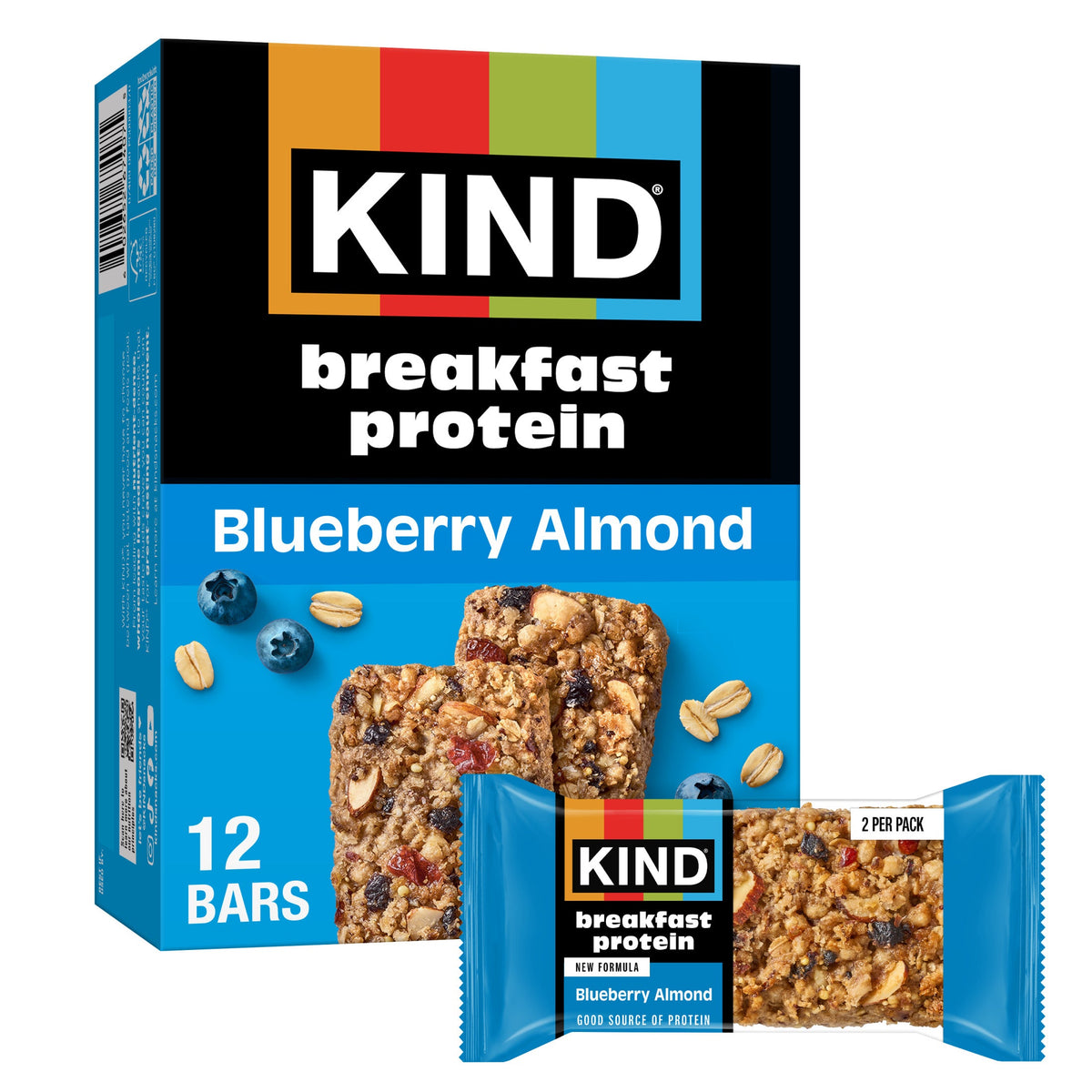(5 pack) KIND Breakfast Protein Bars, Blueberry Almond, Gluten Free, 8g Protein, 1.76 oz, 6 Packs