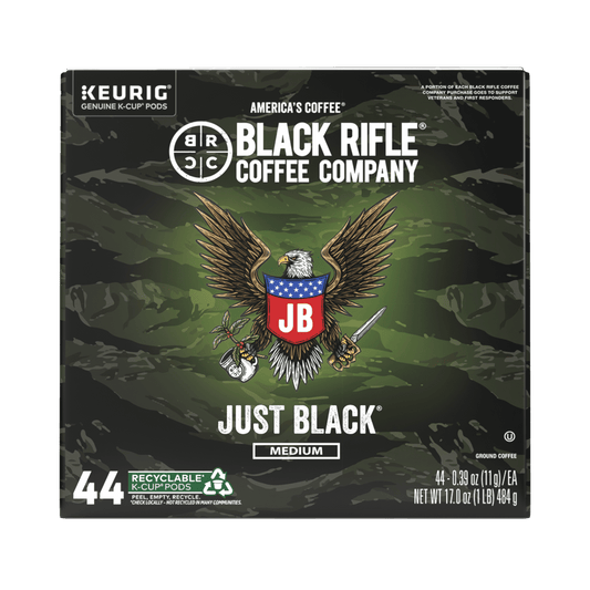 Black Rifle Coffee Company Just Black K Cups Pods, Medium Roast, 44 Ct
