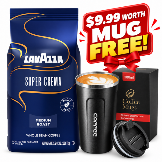 Lavazza Super Crema Whole Bean Coffee, Medium Espresso Roast, 2.2 lb Bag