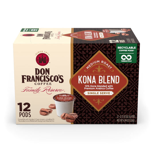 Don Francisco's Family Reserve Medium Roast Kona Blend Coffee, 12 single serve cups