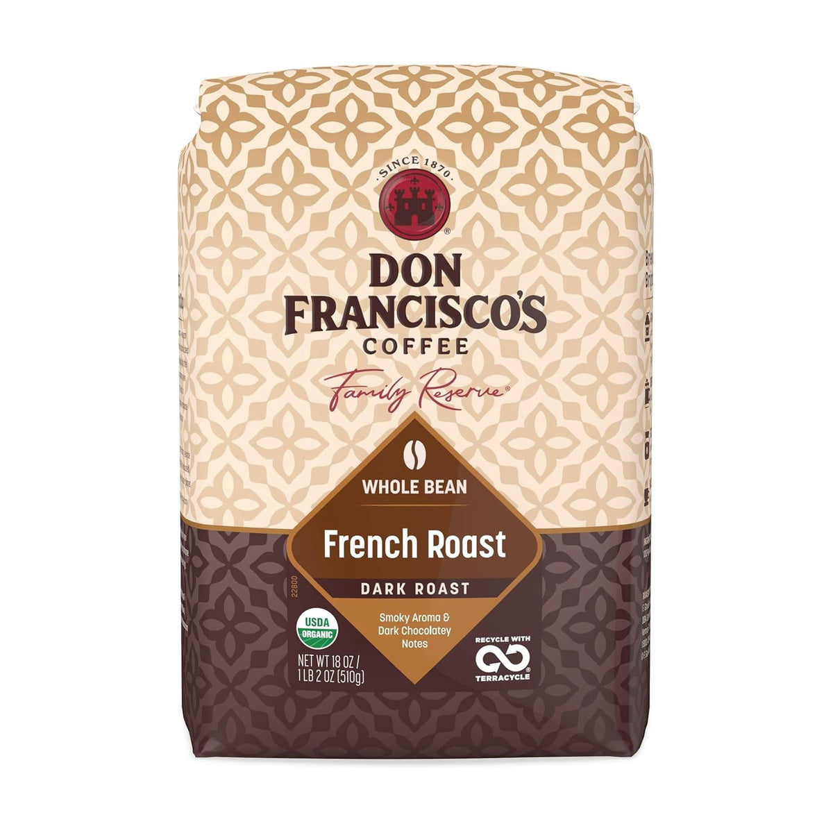 Don Francisco's Vanilla Nut Whole Bean Coffee, Medium Roast, 20 OZ Bag